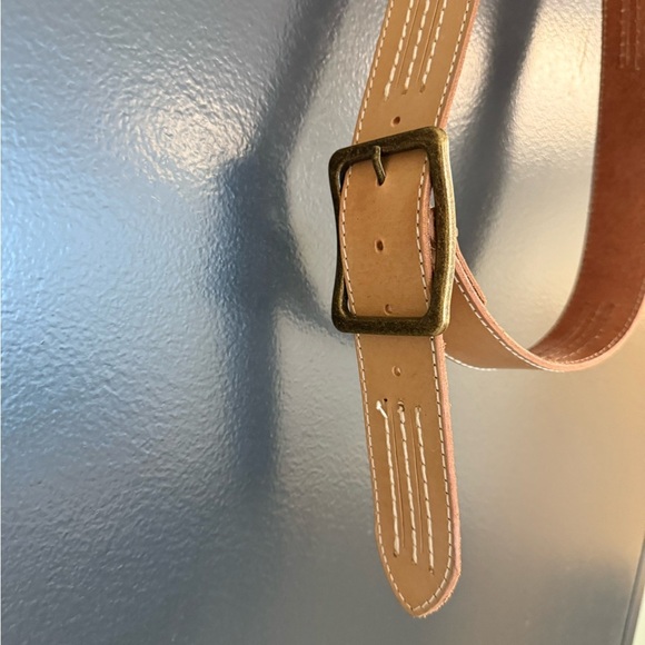 Bed Stu NWT size 38 it’s unisex Tan Leather Belt with Brass Buckle - Picture 10 of 14